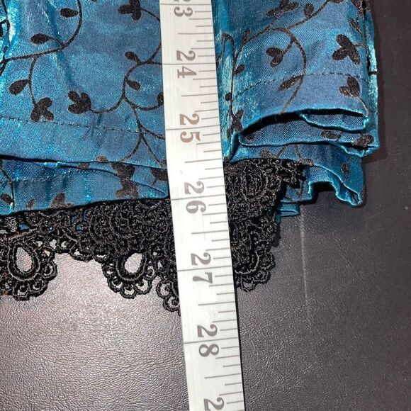 Women's A-Line Skirt Generic Pleated Laced Hemline Hook & Eye Blue Size 2/4 - Picture 8 of 8